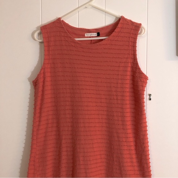 The-oph-ilus Coral Sleeveless Dress 100% Cotton Small - Picture 2 of 7